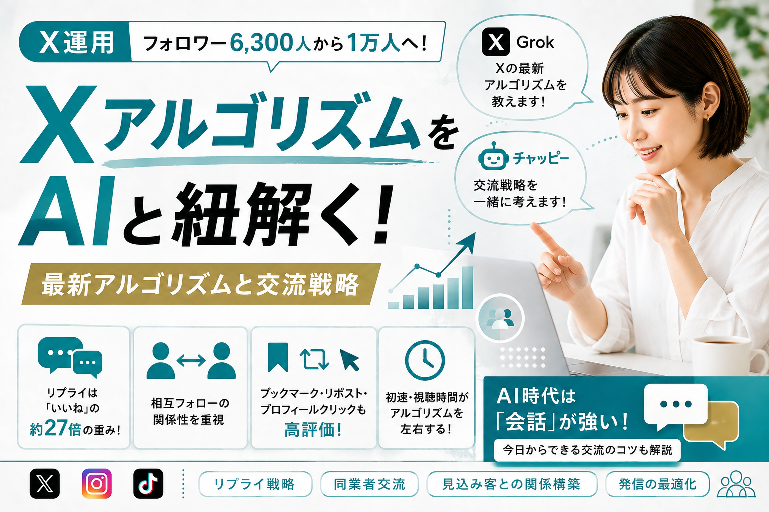 XアルゴリズムをAIと紐解く!フォロワー6300人から1万人を目指そう